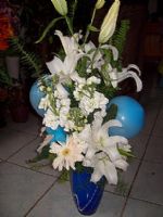 white lilium and balloons