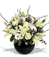 white glass vase
